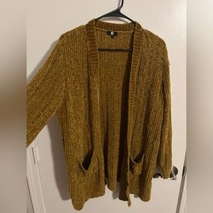 Size small. Oversized cardigan. Bought from JCPenney.